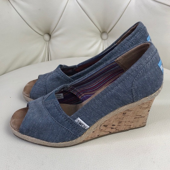 Toms denim wedges Clearance